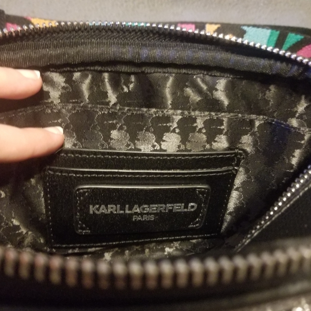 😍 EUC Karl Lagerfeld Paris colorful bag and strap- w mini bag! - Picture 8 of 13